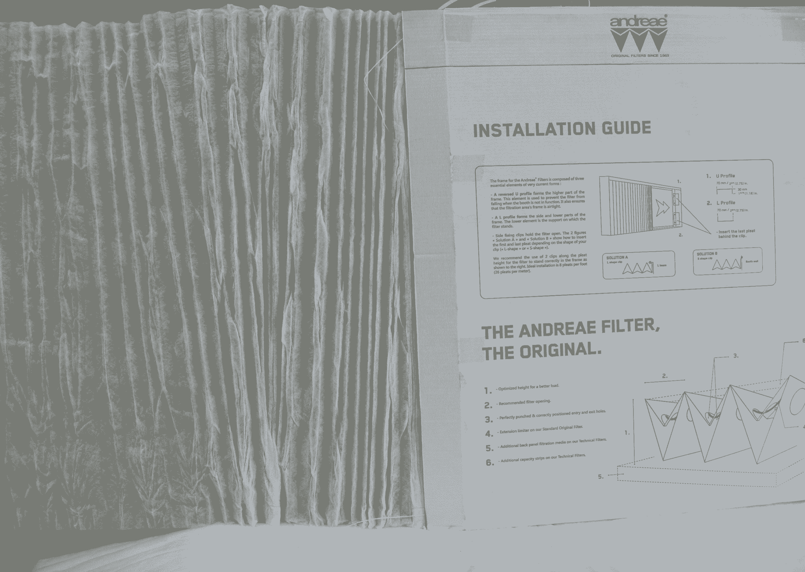 Andreae High Efficiency Cardboard Exhaust Filter 900mm x 9.2m Box